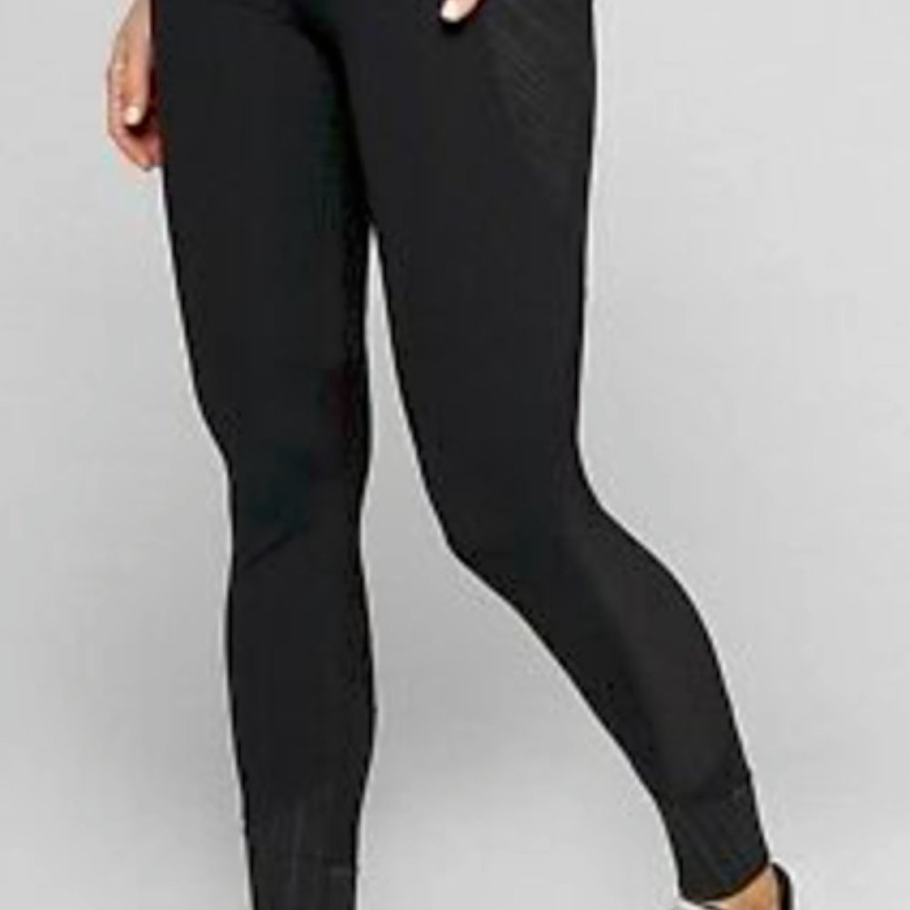 Athleta Relay Tights 2.0 Black Leggings Mesh Womens Small